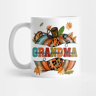 Thankful Grandma Pumpkin Leopard Mug